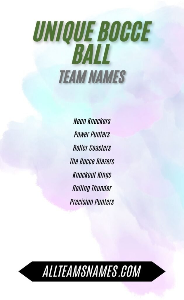 Unique Bocce Ball Team Names