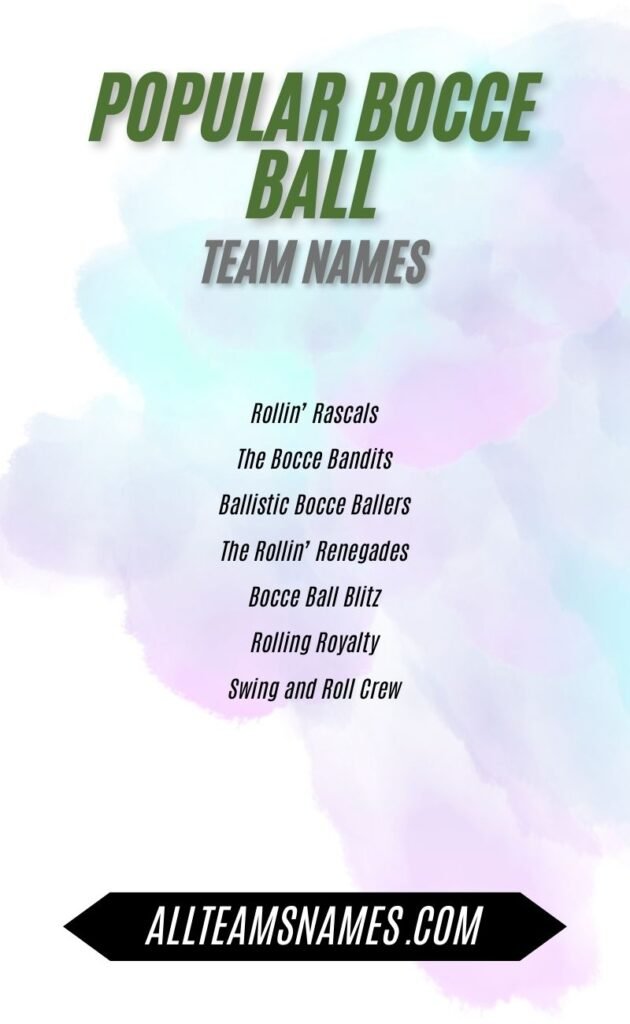 Popular Bocce Ball Team Names
