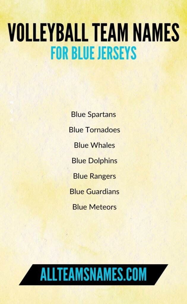 Volleyball Team Names for Blue Jerseys