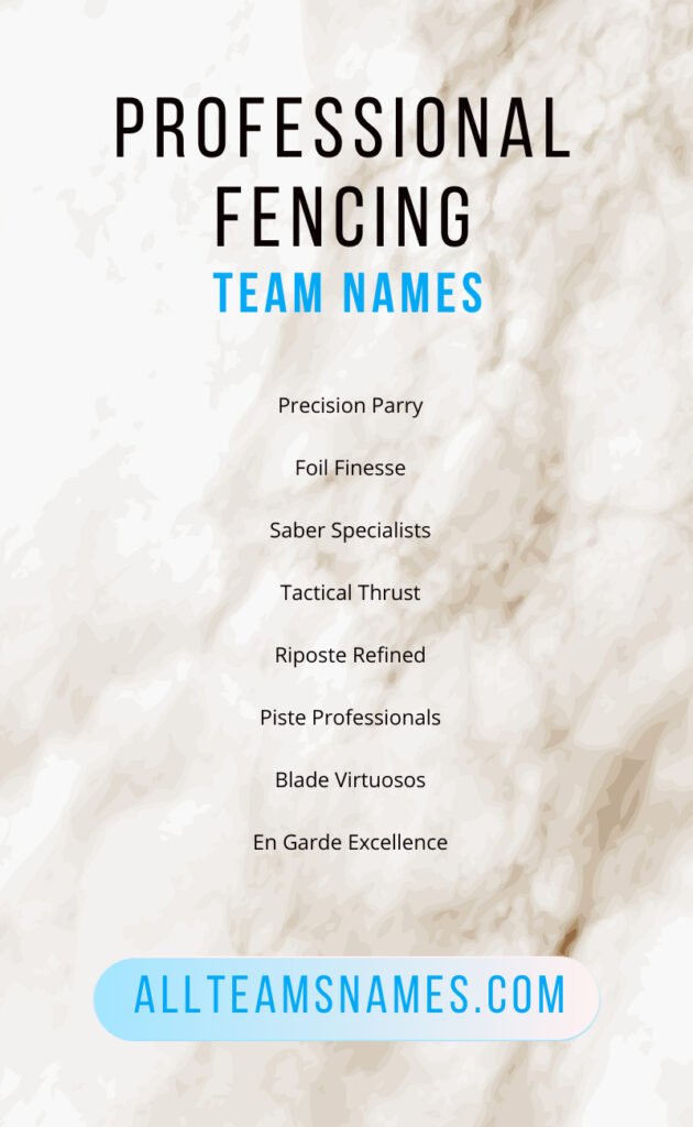 Professional Fencing Team Names