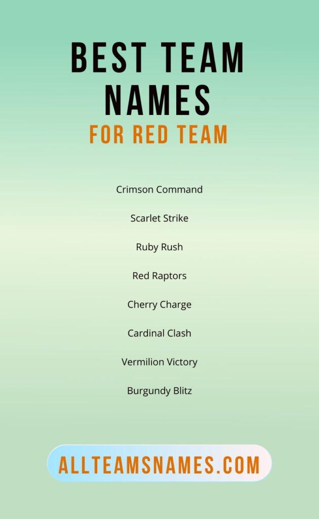 Best Team Names for Red Team