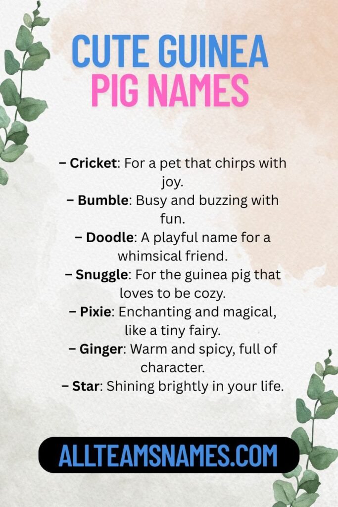 Cute Guinea Pig Names