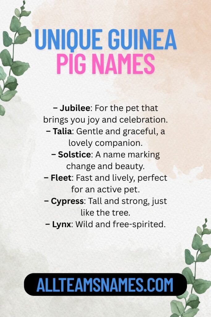 Unique Guinea Pig Names