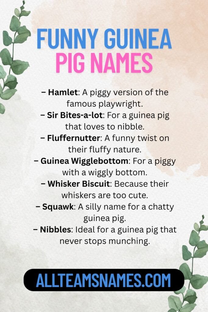 Funny Guinea Pig Names