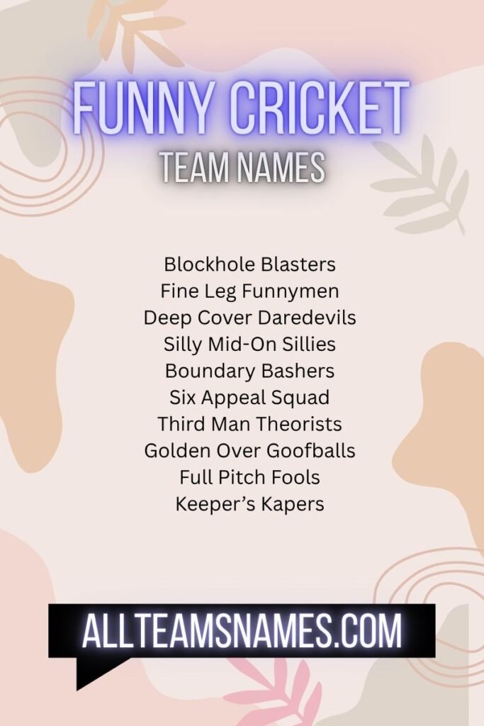 Funny Cricket Team Names
