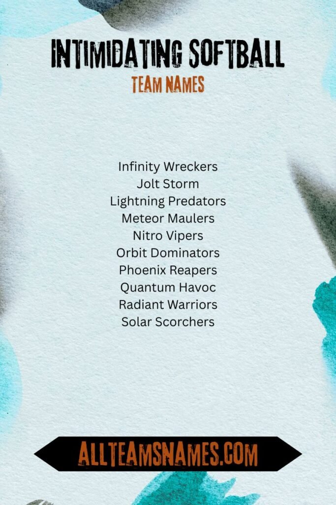 Intimidating Softball Team Names