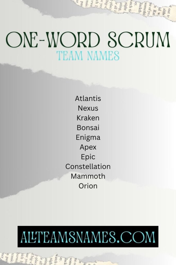 One-word Scrum team names