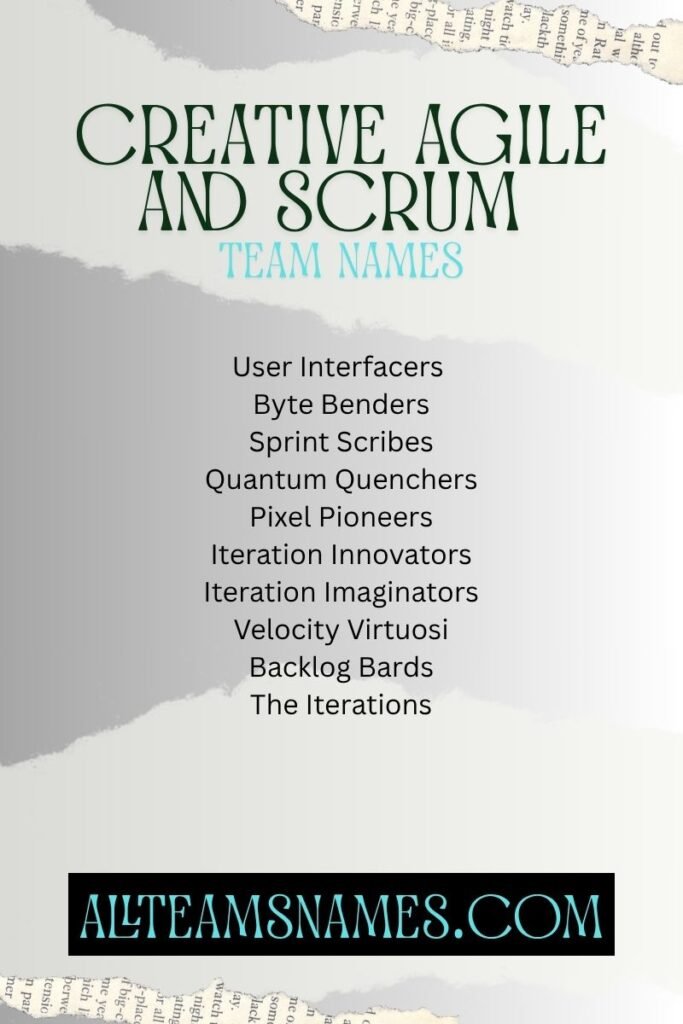 Creative agile and Scrum team names