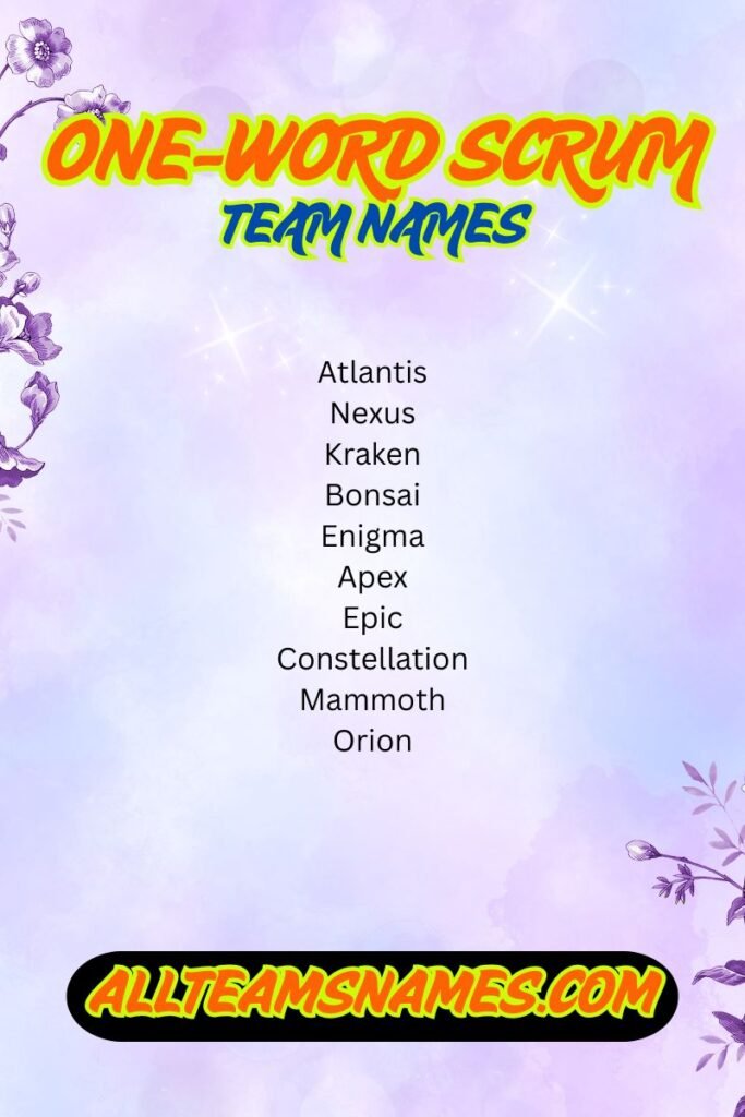 One-word Scrum team names