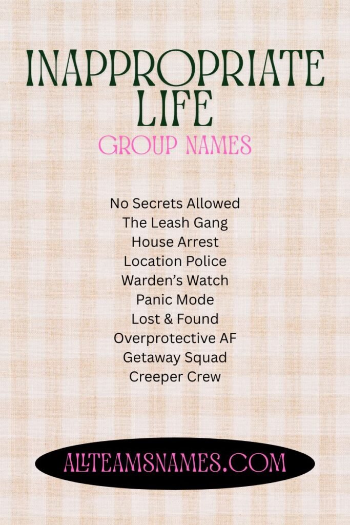 Inappropriate Life Group Names (For Fun)