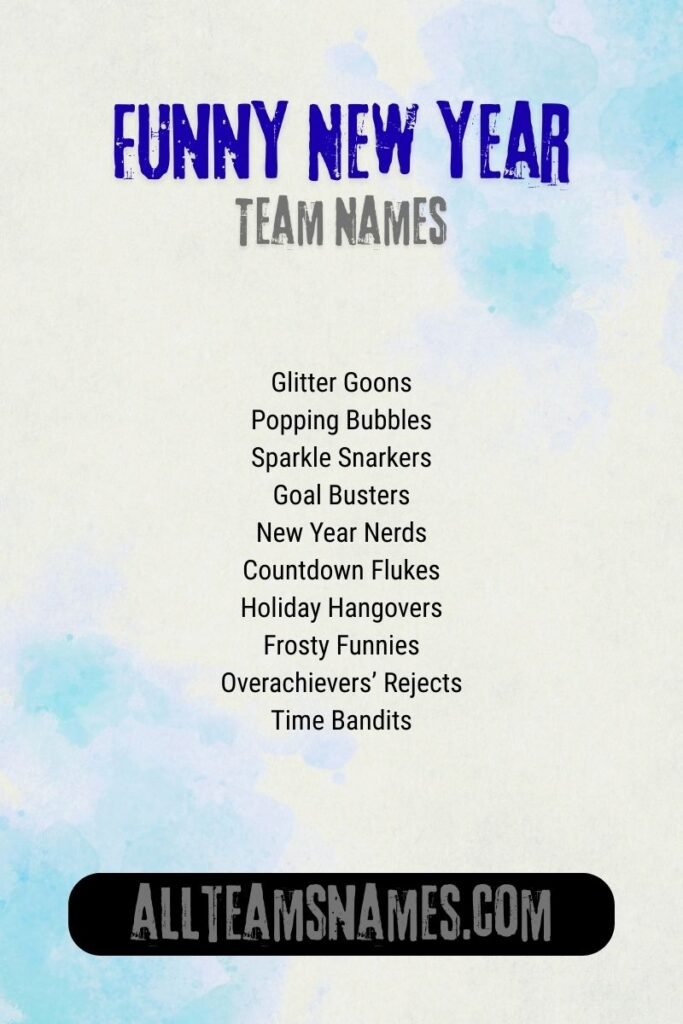 Funny New Year Team Names