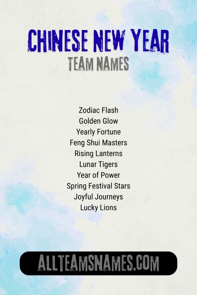 Chinese New Year Team Names