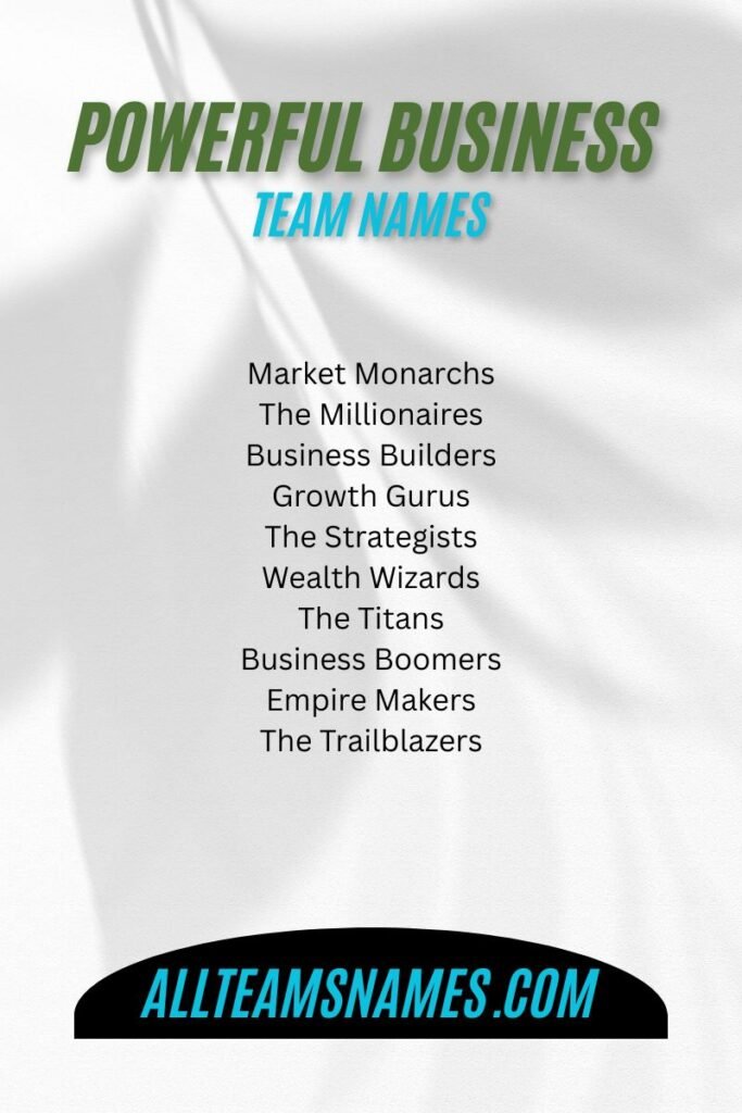 Powerful Business Team Names