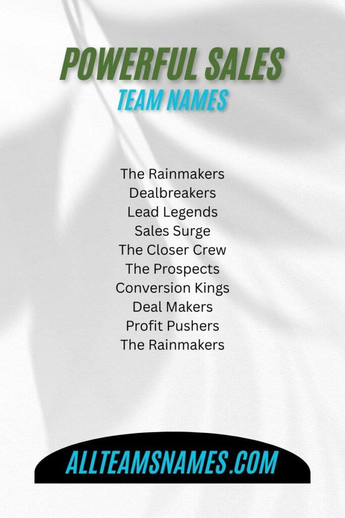 Powerful Sales Team Names