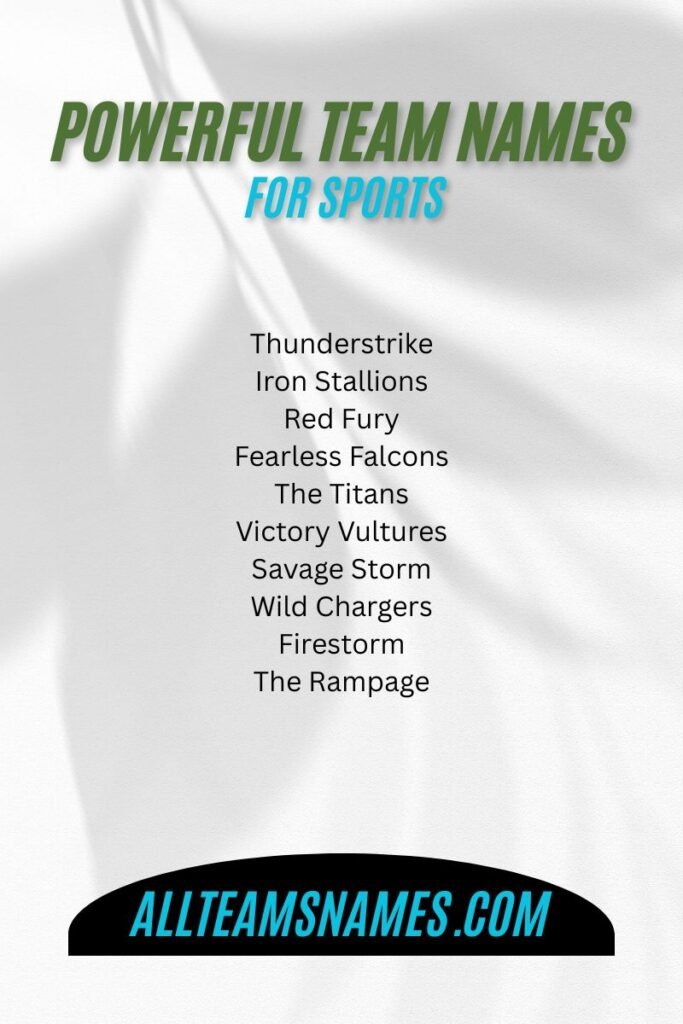 Powerful Team Names for Sports
