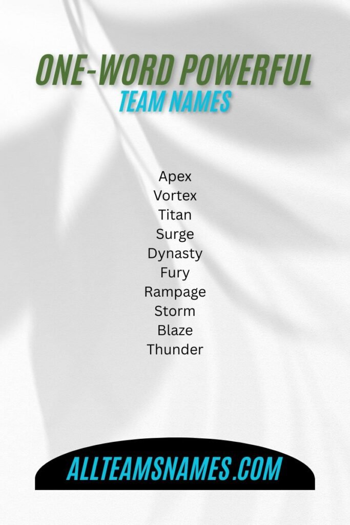 One-Word Powerful Team Names