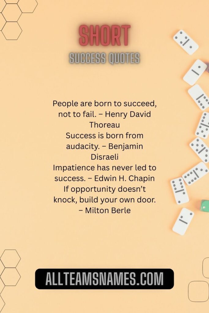 Short Success Quotes