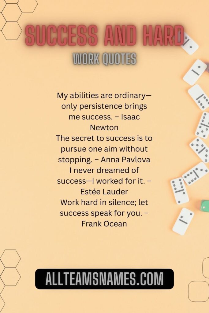 Success and Hard Work Quotes