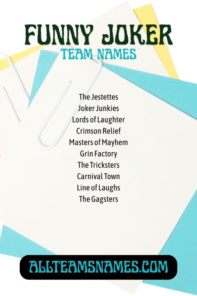 Funny Joker Team Names