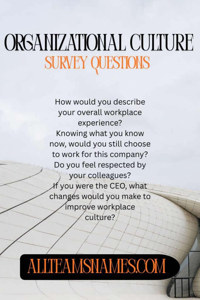 Organizational culture survey questions